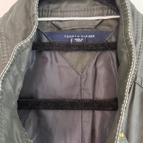 Tommy Hilfiger Women's Olive Green Utility Jacket Gold Hardware Zip Size S‎ FLAW - Picture 4 of 10